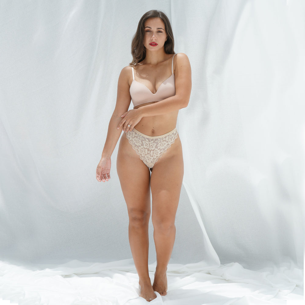 The Freya Thong-Beige