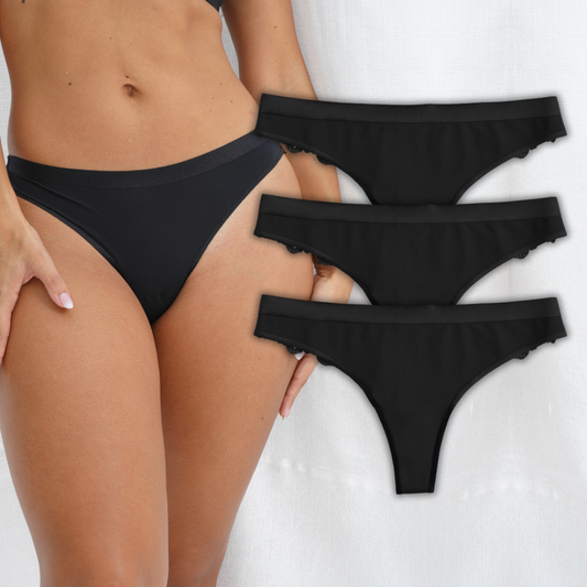 The Carmen Thong 3pcs Black Bundle Pack
